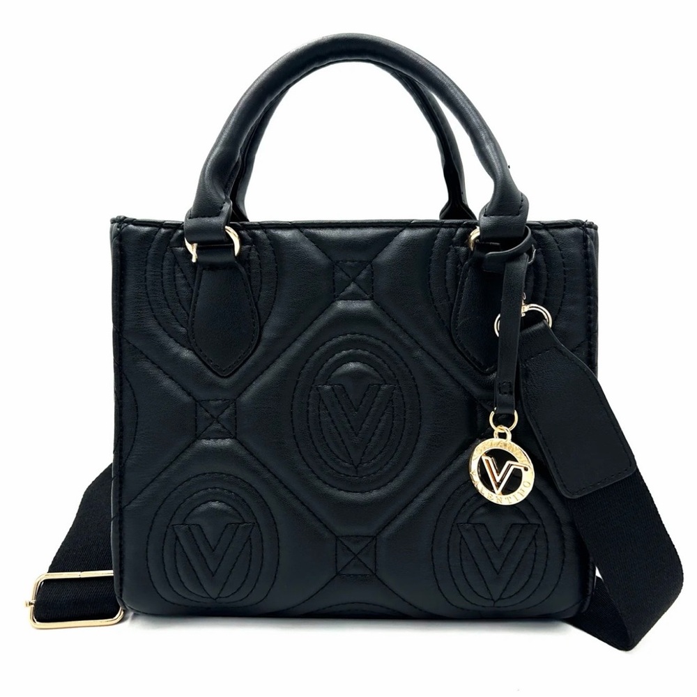 NWT Valentino Orlandi Mini Kayla Quilted Tote – Black Vegan Leather - Picture 10 of 12